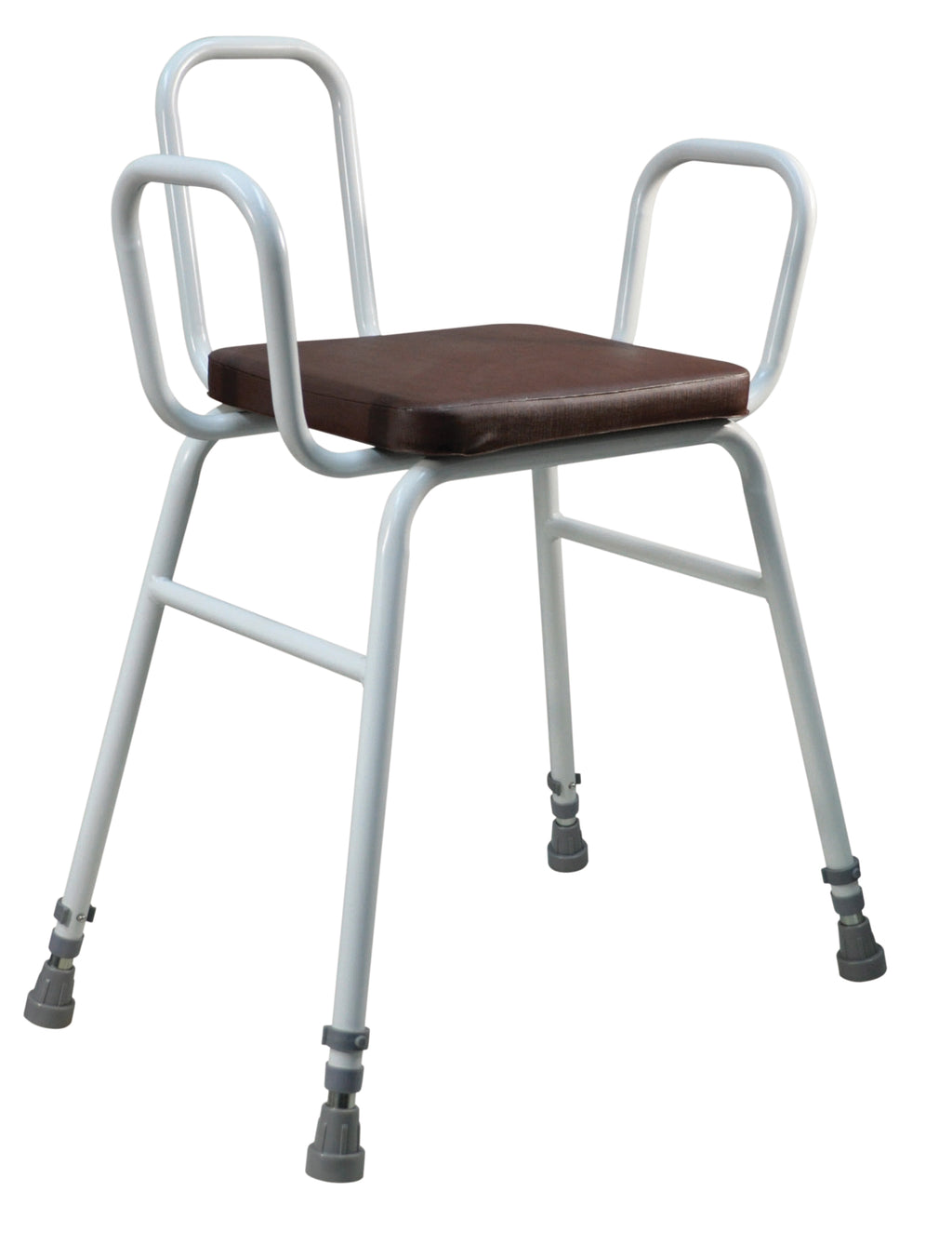 Malling Perching Stool with Back & Arms – Brown