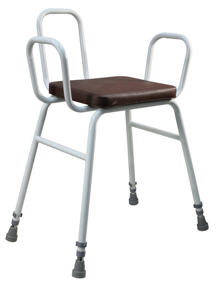 Malling Perching Stool with Back & Arms – Brown