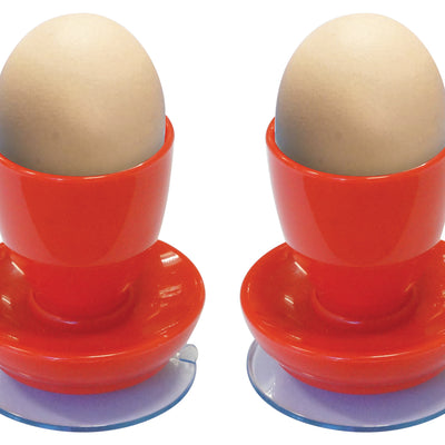 shows the red suction egg cups