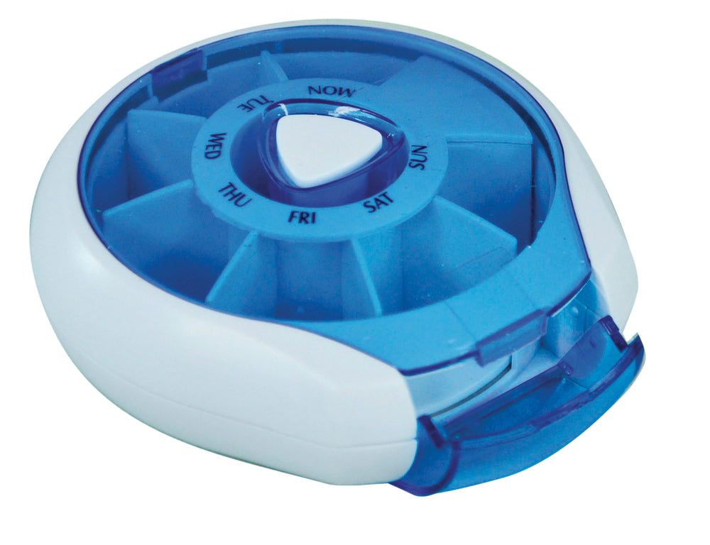 Compact Weekday Pill Dispenser – blue
