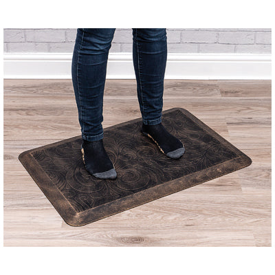 shows someone standing on the anti-fatigue mat