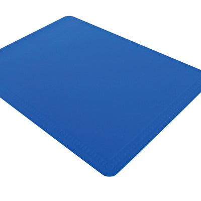 shows the large non slip silicone mat in blue