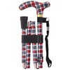 shows the deluxe folding patterned walking cane in 'knit' design