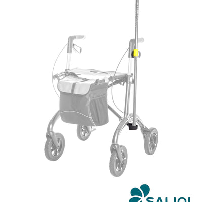 The image shows the SALJOL Carbon Rollator stick/cane holder