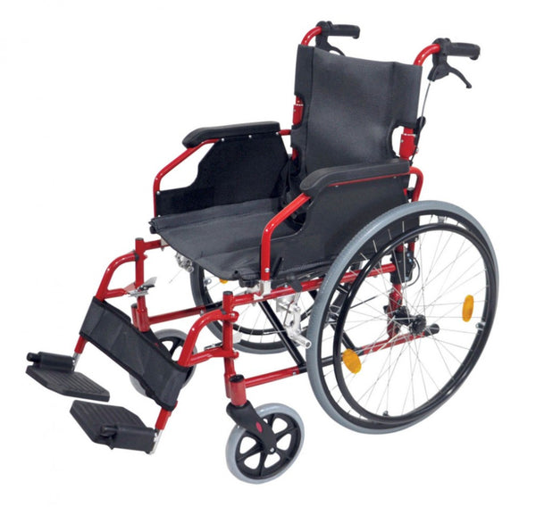 Deluxe-Lightweight-Self-Propelled-Aluminium-Wheelchair Red