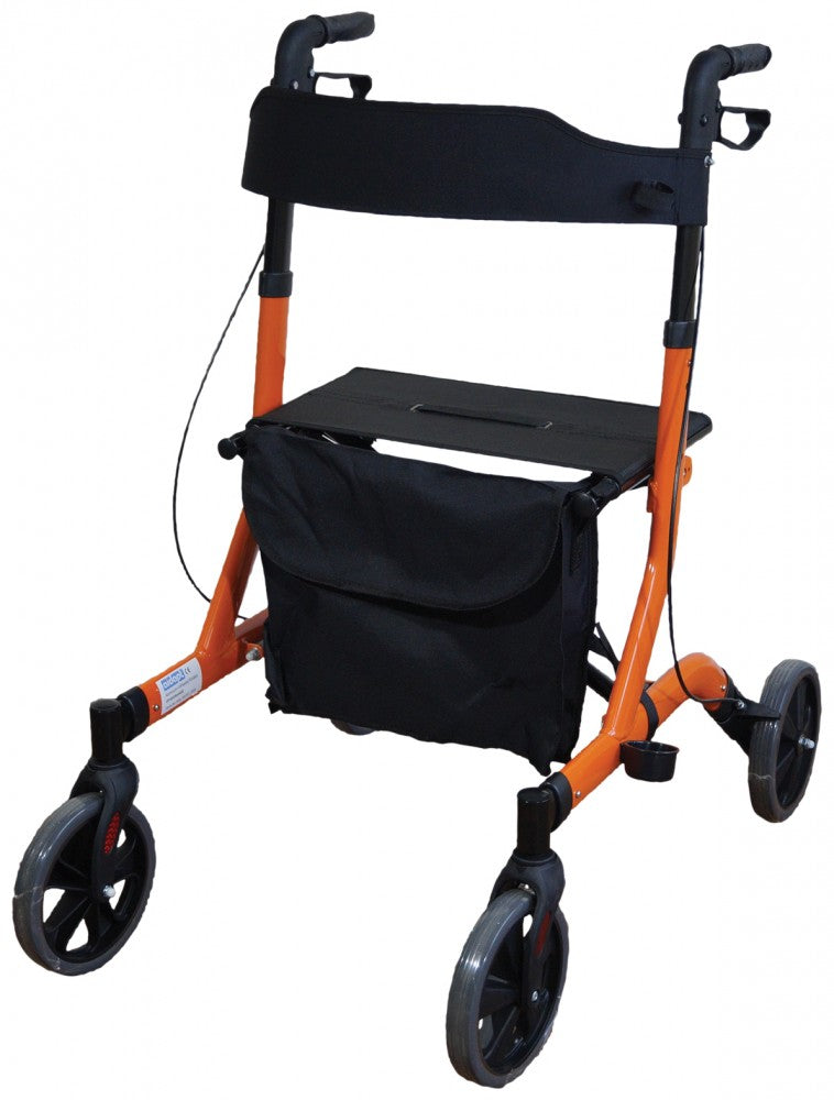  the orange deluxe ultra lightweight folding 4 wheeled rollator