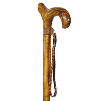 the image shows the classic canes beech derby cane with wrist strap