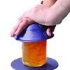 Someone using the Dycem Jar Opener to open a jar of marmalade