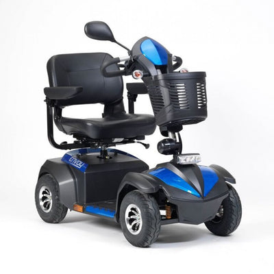 the image shows the blue envoy 6 mobility scooter