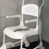 The image shows a close up of the Etac Clean Shower Commode Chair