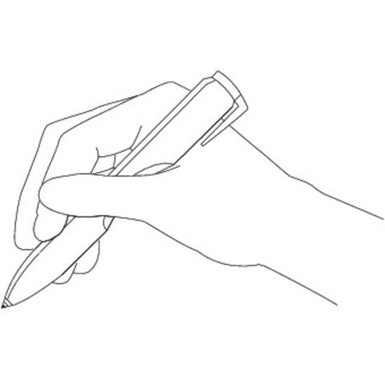 Diagram of contour pen being held