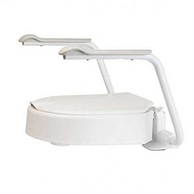 shows the Etac Hi-Loo Raised Toilet Seat With Arms