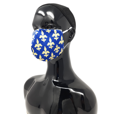Washable, Reusable Face Mask | Blue Baroque Print