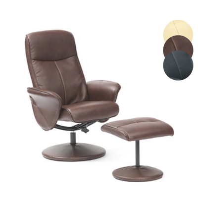 Soft Feel PU Swivel Recliner & Footstool