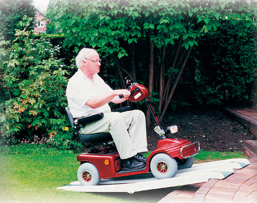 The Fibreglass Folding Channel Ramp being used