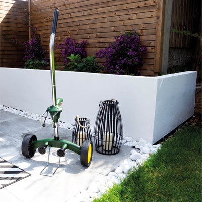 Wheeled Plant Pot Trolley outside