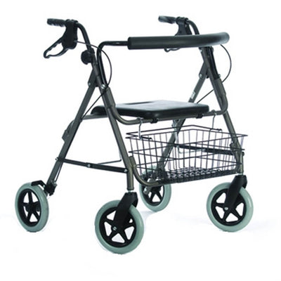 the image shows the heavy duty 4 wheel rollator