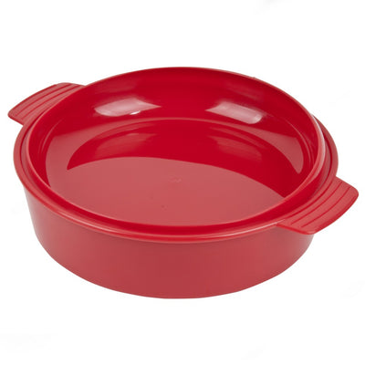 The red keep warm dish, without the lid