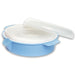 The blue keep warm dish with lid