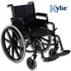 The Black Kylie Chair Pad on a wheelchair
