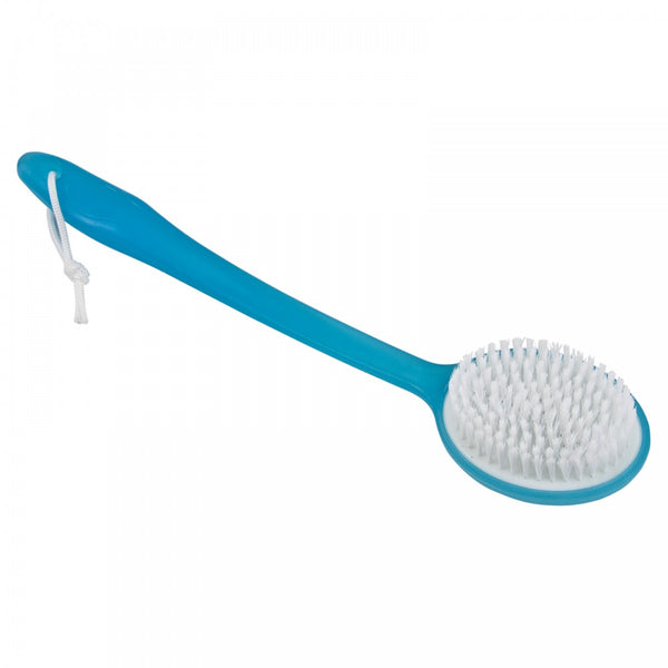 The image shows the blue Long Handled Bath Brush with hanging loop