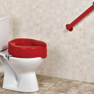 Red-Raised-Toilet-Seat-50mm-(2-Inches)-or-100mm-(4-Inches) 100mm (4 Inches)