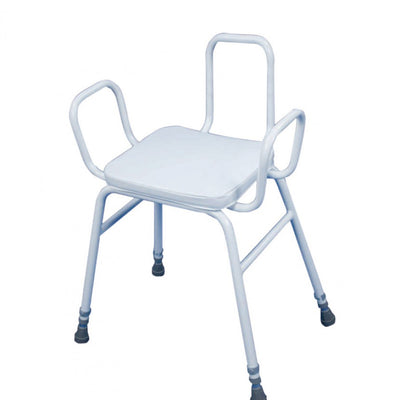 image shows the Malvern Perching Stool with Armrests and Backrest