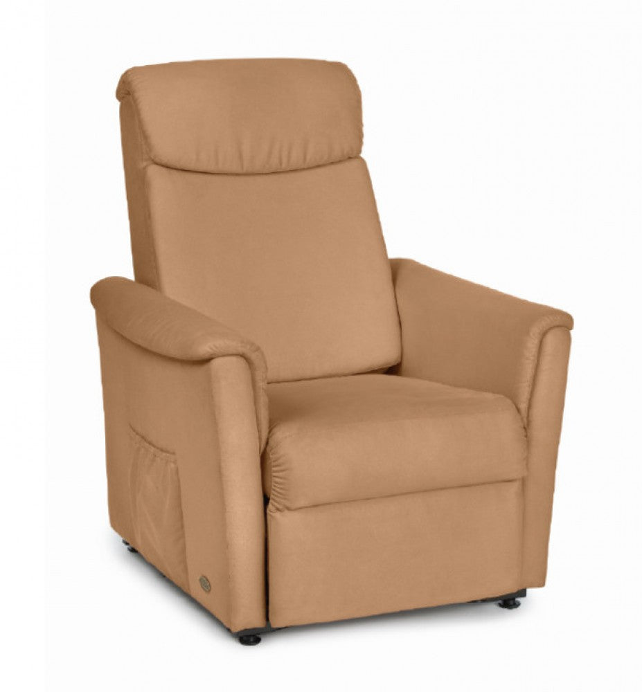 shows the caramel coloured modena rise and recline chair