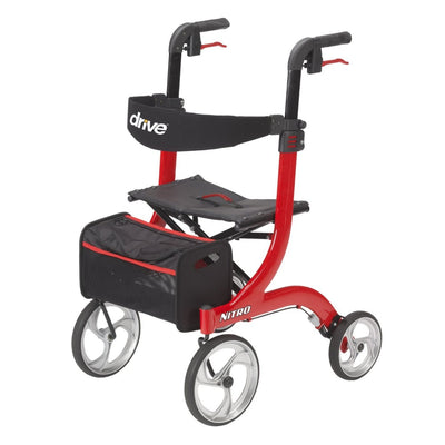 the image shows the nitro rollator in red