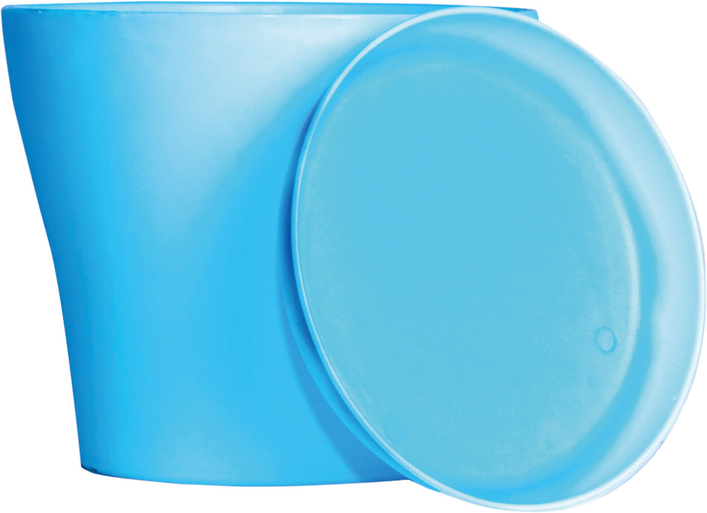 Plastic Plant Pot - Blue with Lid