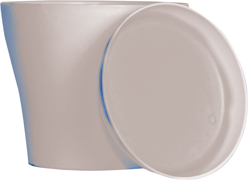 Plastic Plant Pot - White with Lid