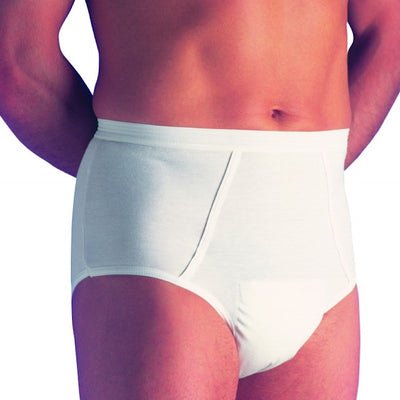 The image shows a man wearing the 1 Way Male Brief