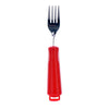 the red handled bendable fork