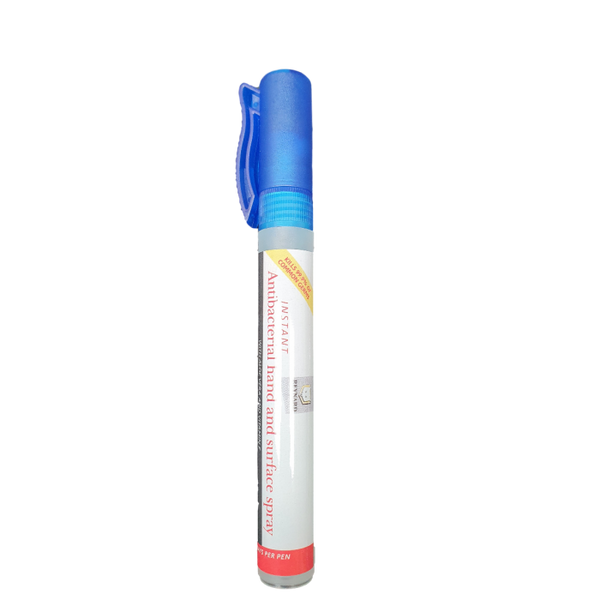 The image shows the Antibacterial hand and surface spray pen