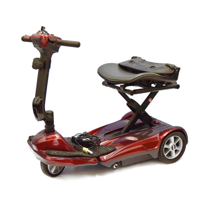 The  image shows the Three Wheel Folding Mobility Scooter