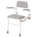 shows the padded wall mountd seat with back and arms - standard seat