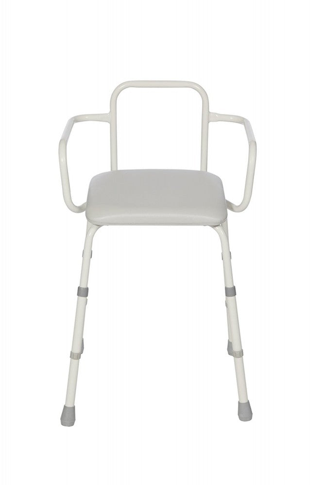 Sherwood perching stool with back and armrests