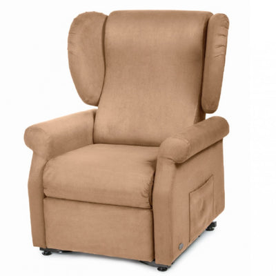 the image shows the caramel coloured siena rise and recline chair