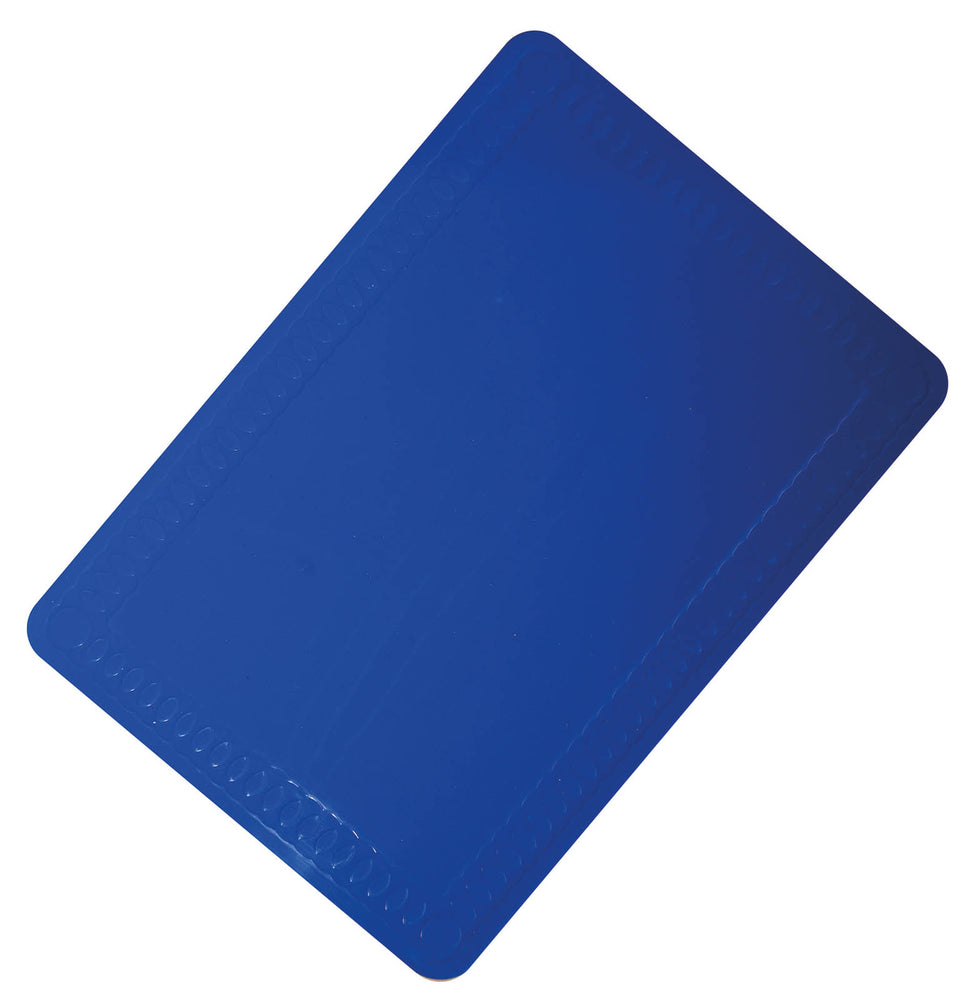 shows a blue anti slip silicone table mate