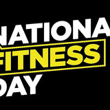 The National Fitness Day logo. The words – National – and – Day – are in white, while the word – Fitness – is in yellow