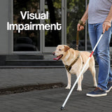 A white panel with the words – Visual Impairment – on it