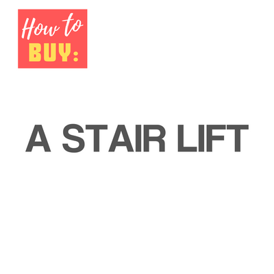 A white panel with the the words – Choose A Stair Lift – on it