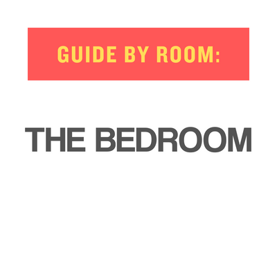 A white panel with the words – The Bedroom – on it