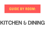 A white panel with the words – Kitchen & Dining – on it