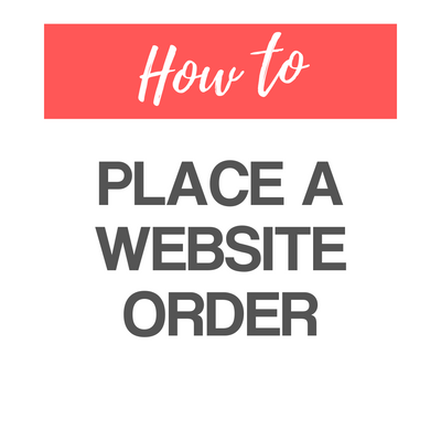 A white image with the words – Place A Website Order – on it
