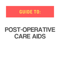 A white panel with the words – Guide to postoperative care equipment – on it