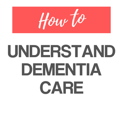 A white panel with the words – Dementia Care – on it