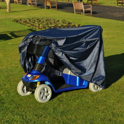 Splash scooter cover over mobility scooter