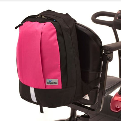 Reflective wheelchair bag fitted to wheelchair