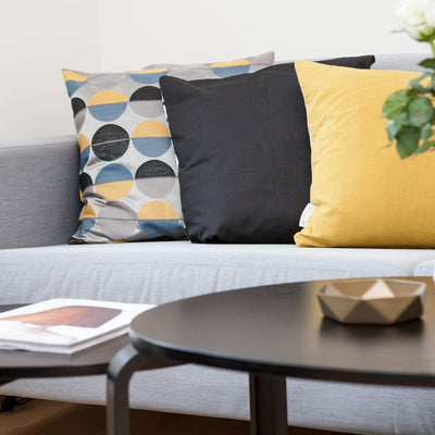Living room setting with sofa and coffee table